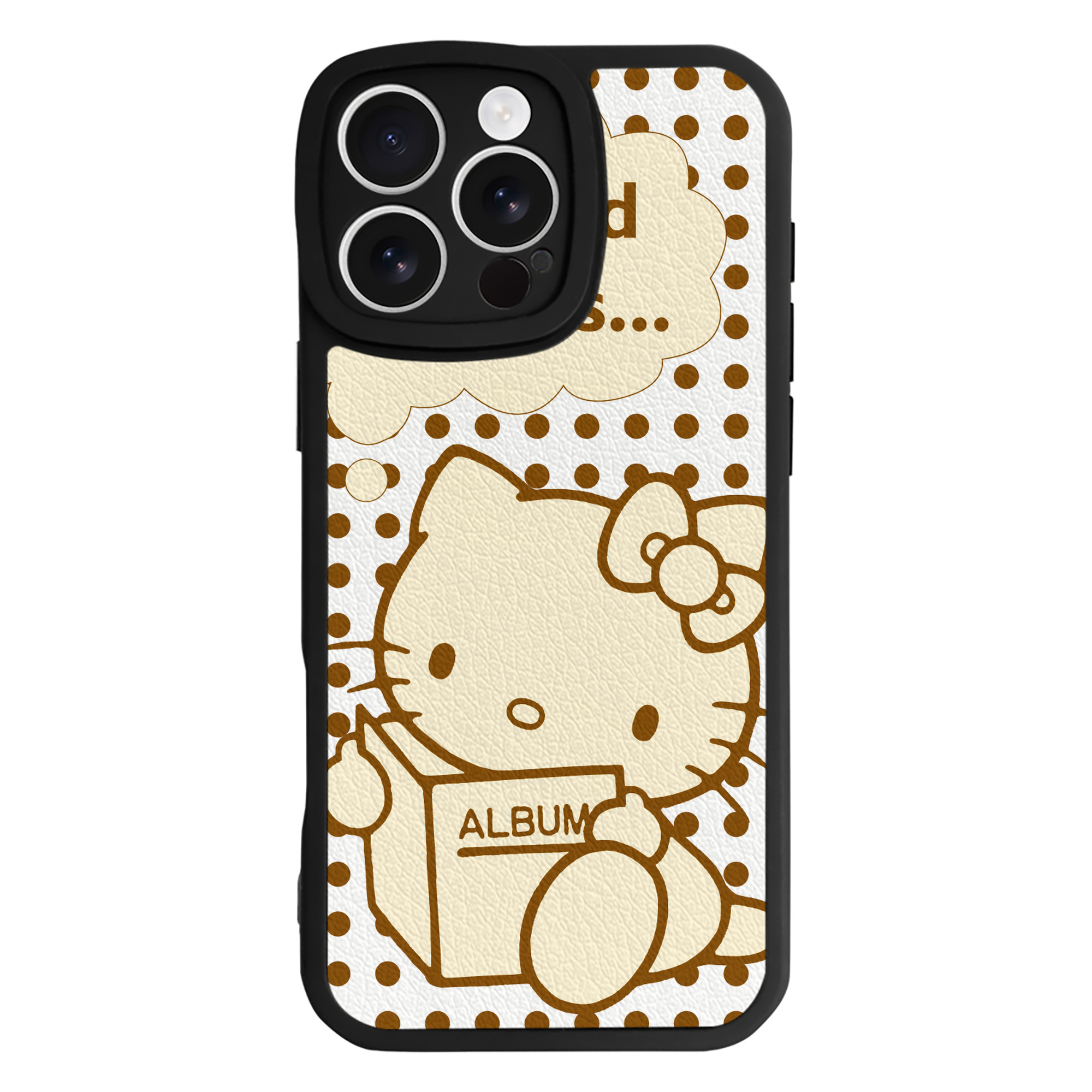 （画像用） Hello Kitty ハローキティ 【iPhone 16シリーズ対応】シリコンスマホケース（レザー調） 材質：シリコン